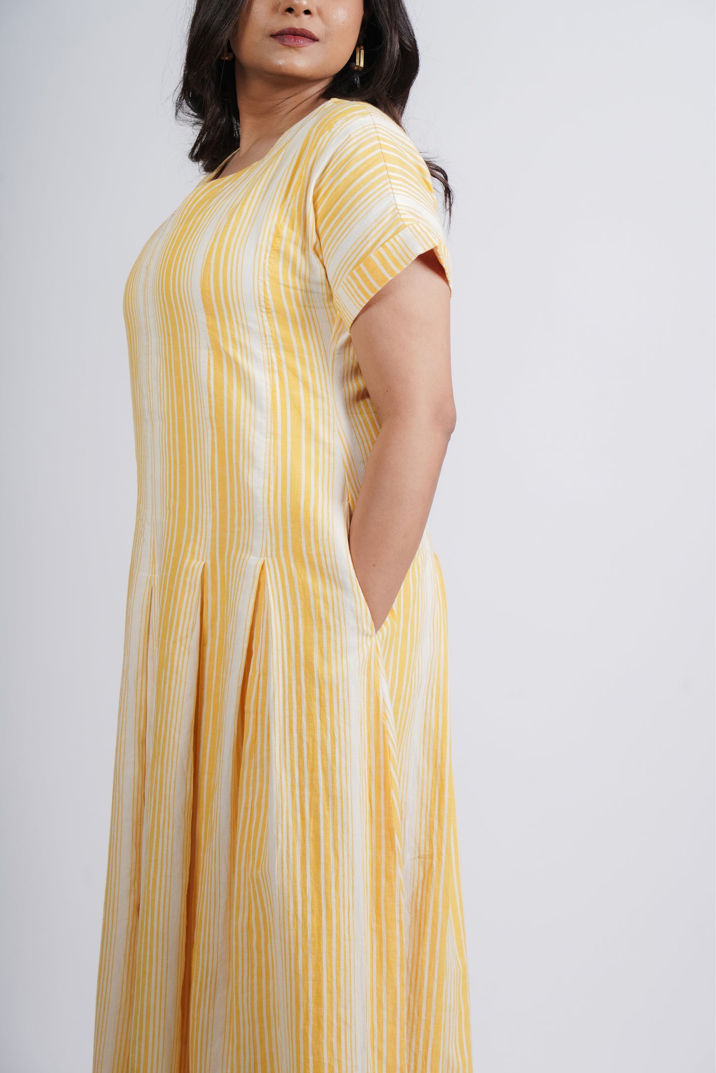 Roma Dress in Handwoven Stripes
