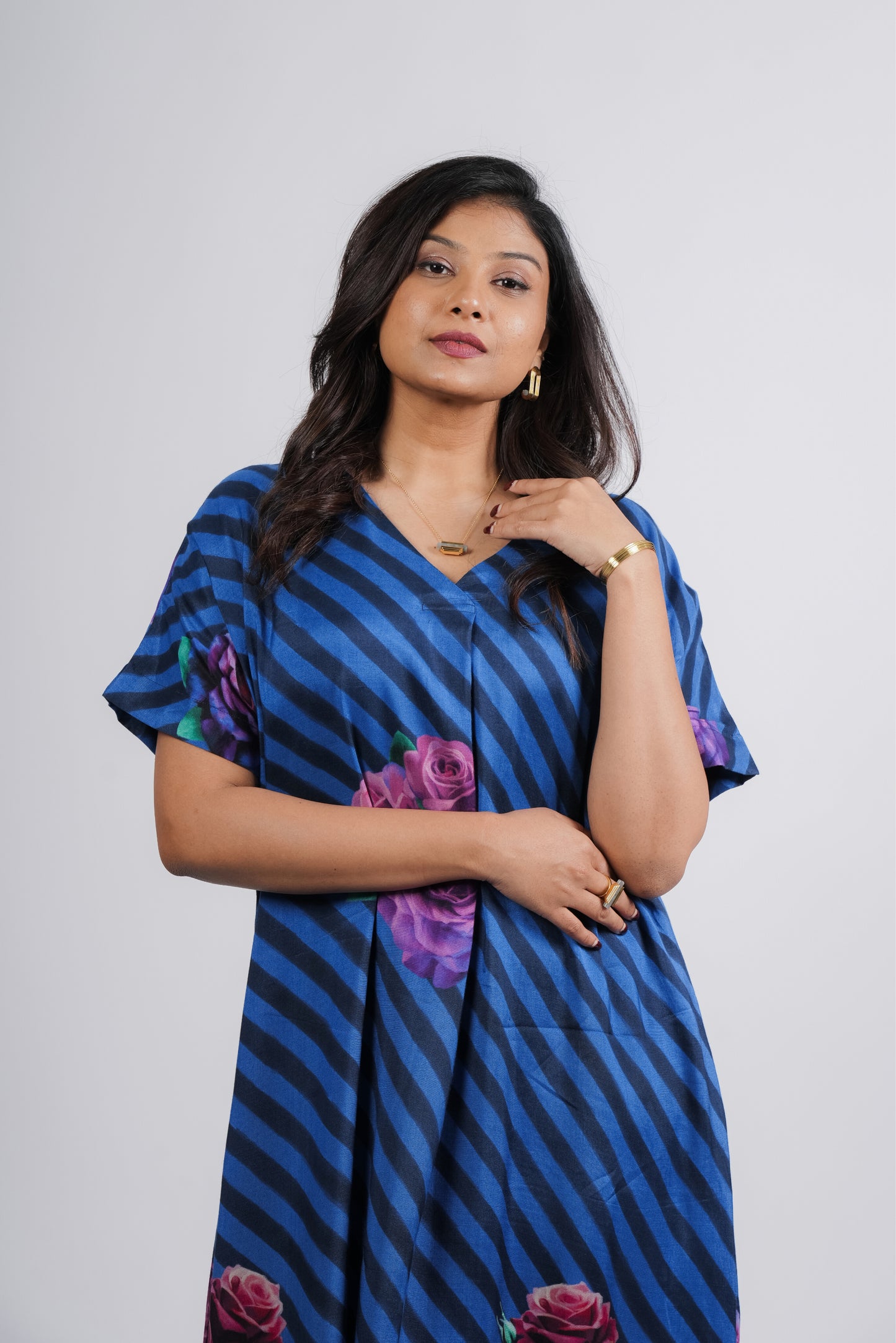 Abigail Dress- Blue stripes