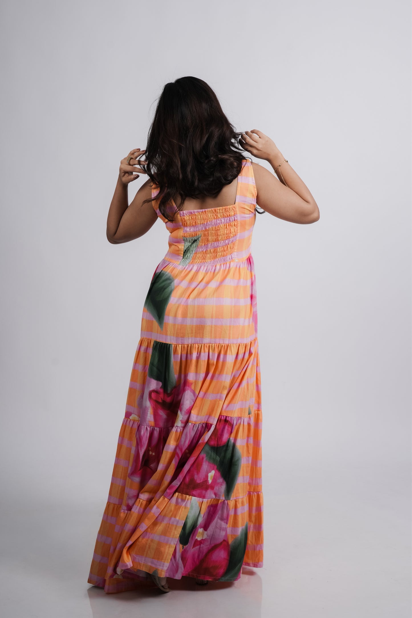Daisy Dress- Orange Print