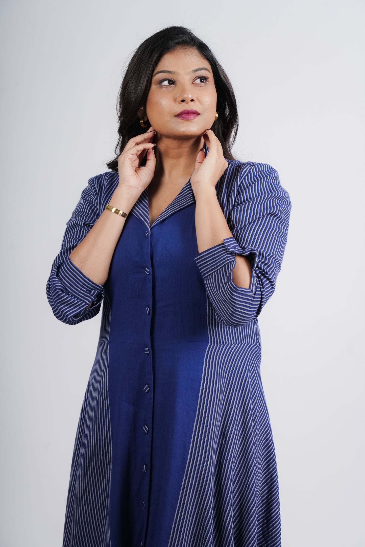 Evelyn Dress in Handwoven Stripes