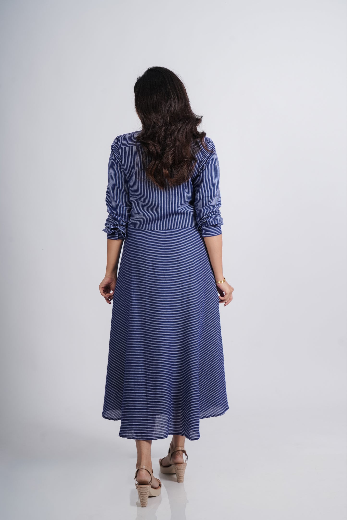 Evelyn Dress in Handwoven Stripes