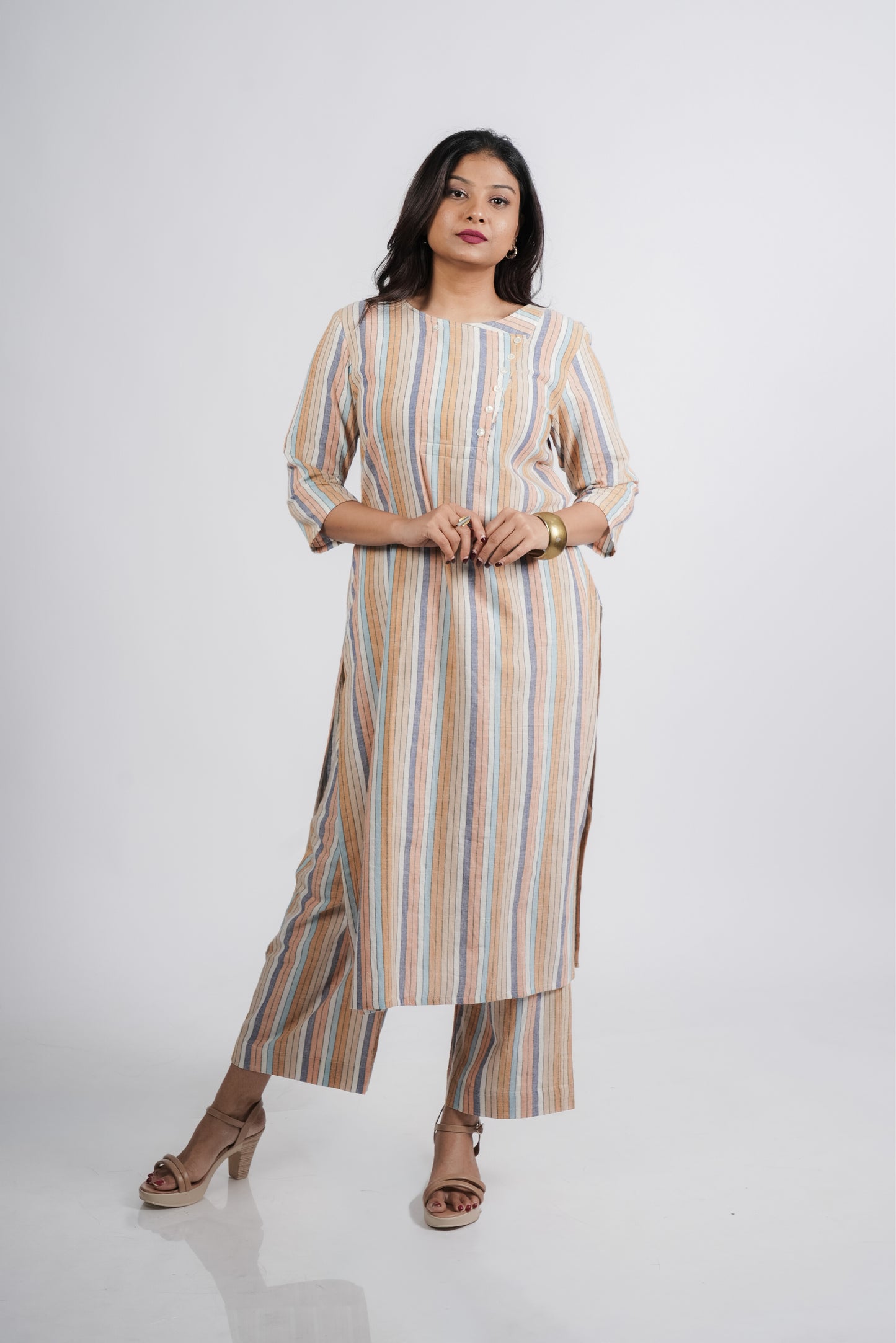 Janet Tunic in Handwoven Stripes