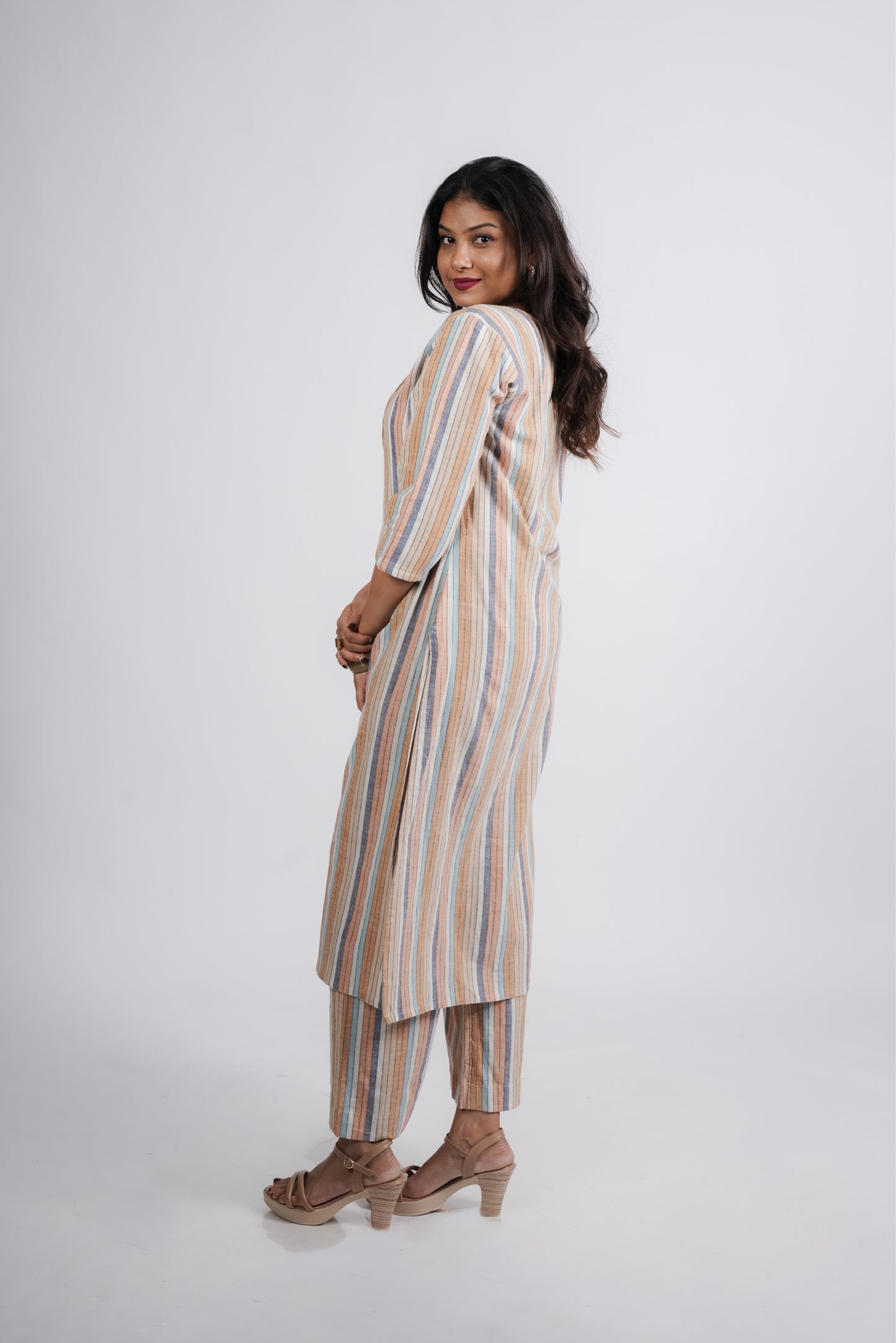 Janet Tunic in Handwoven Stripes