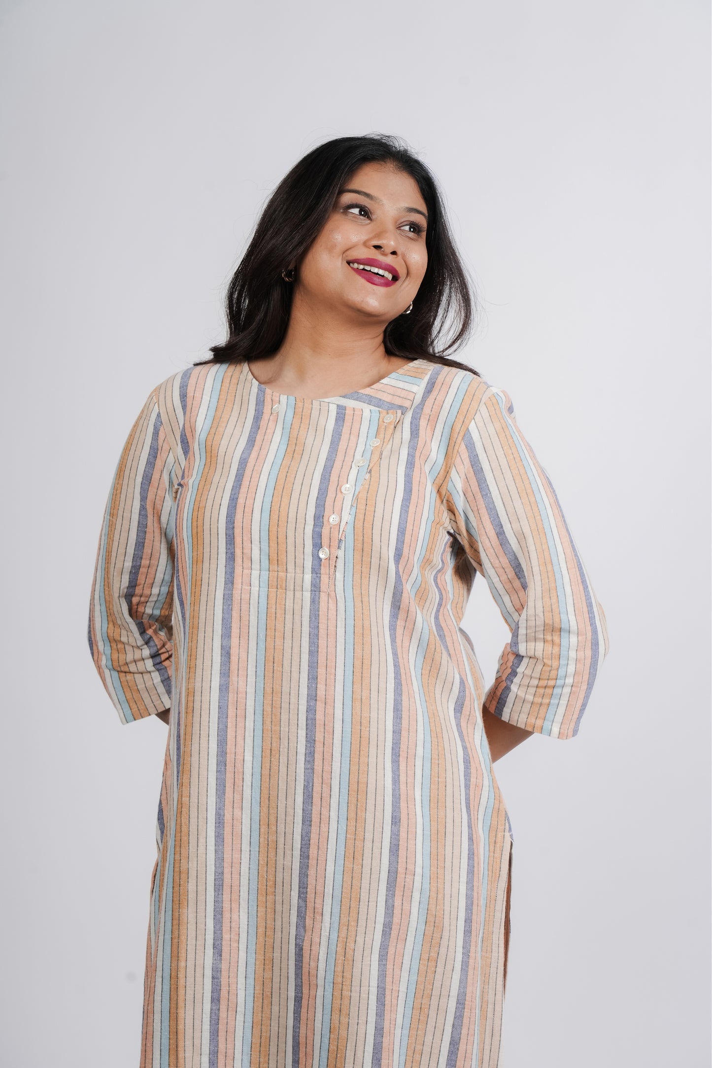 Janet Tunic in Handwoven Stripes