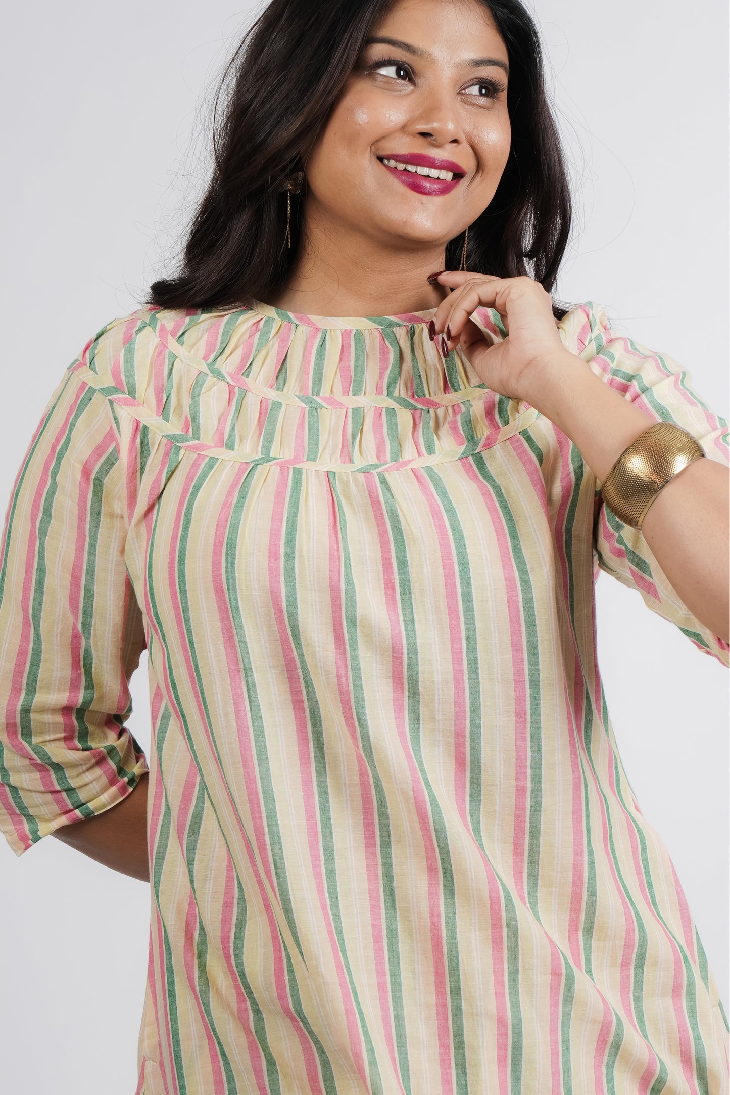 Janice Tunic in Handwoven Stripes