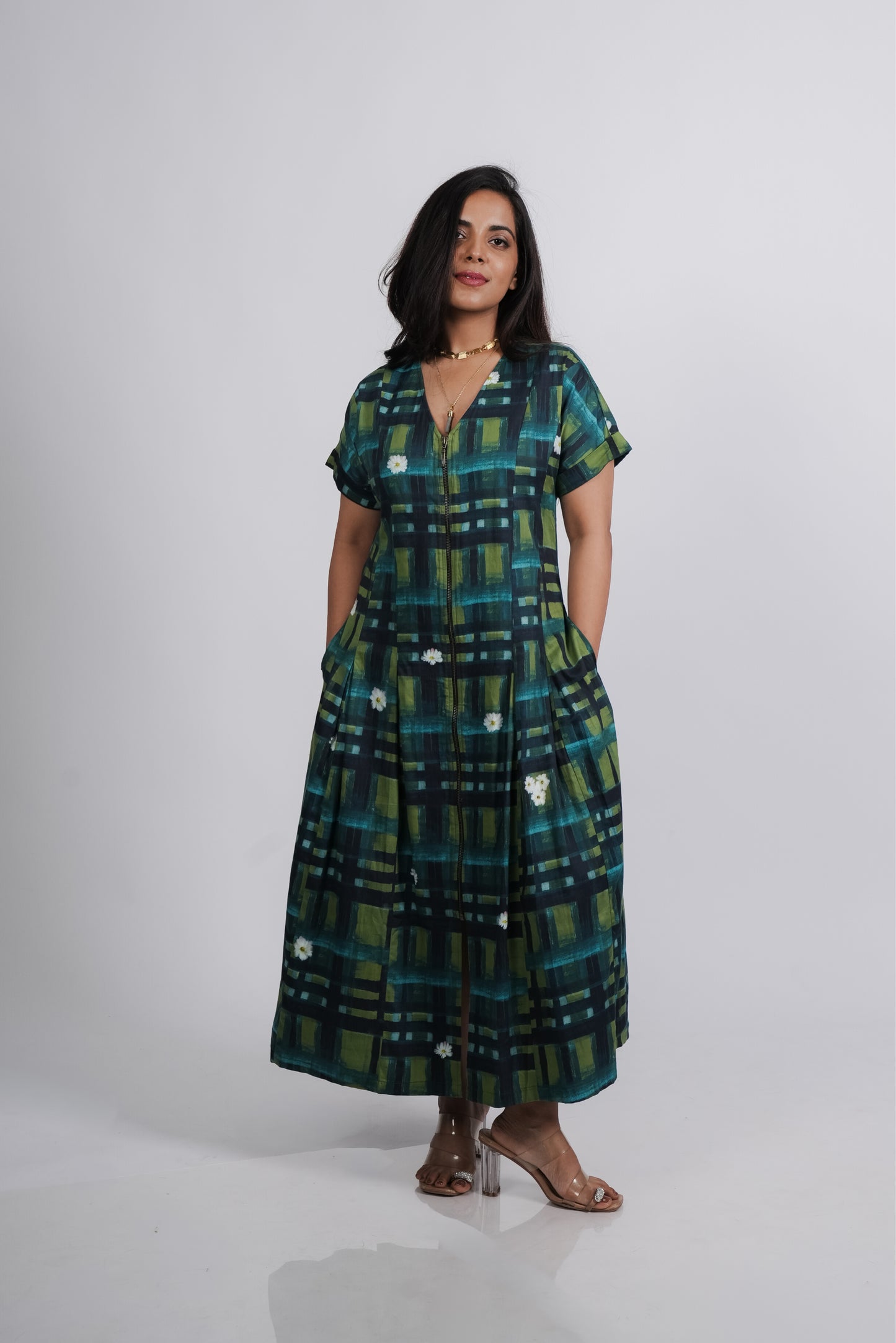 Roma Dress- Plaid Print