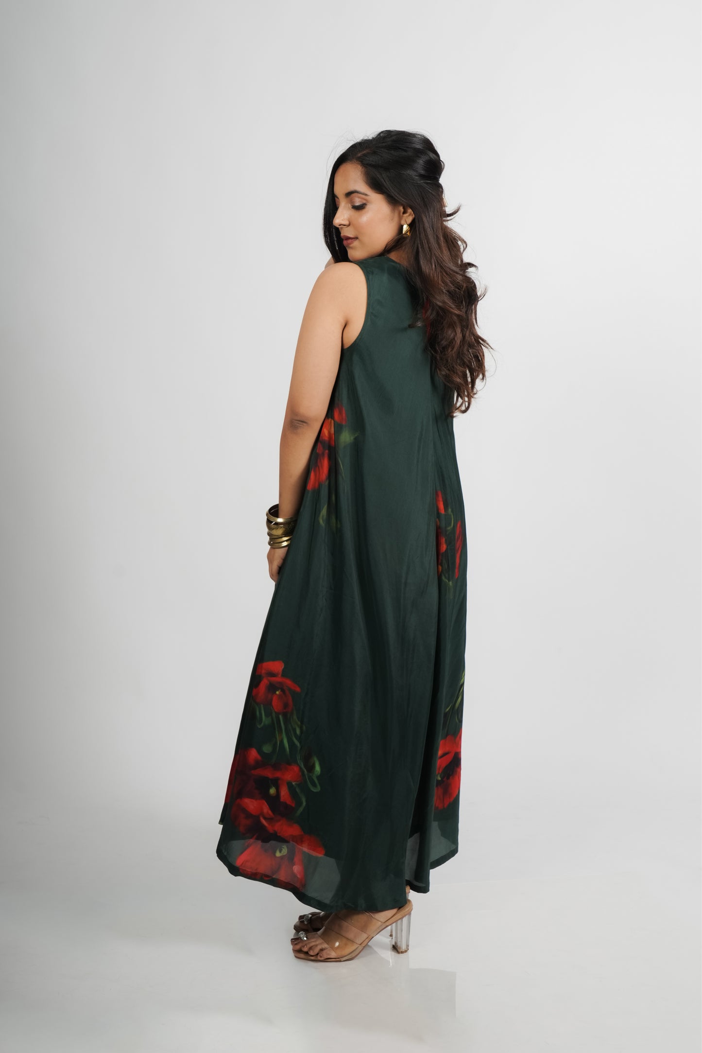 Ruby Dress- Green Print