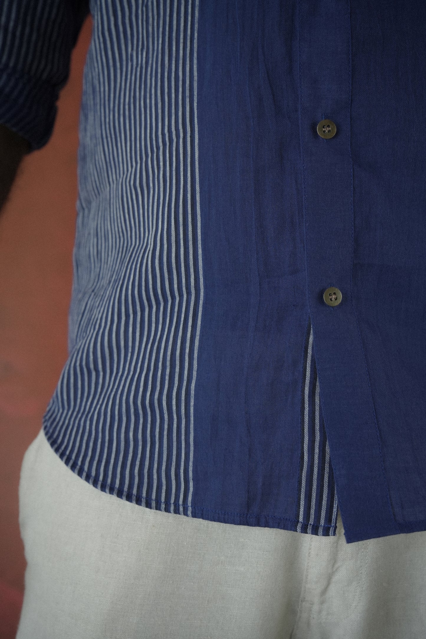 Handwoven Striped Enzo- Blue