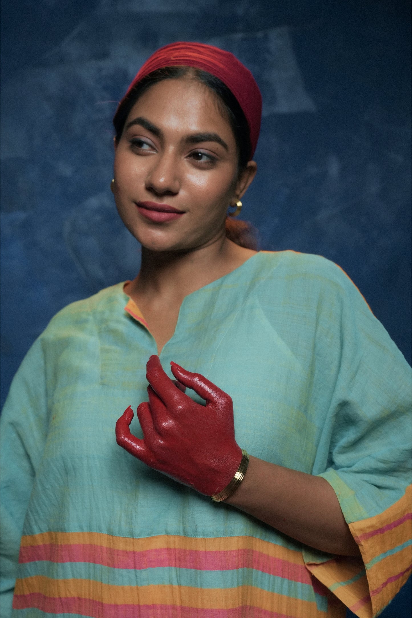 Handwoven Jane Long Dress- Orange