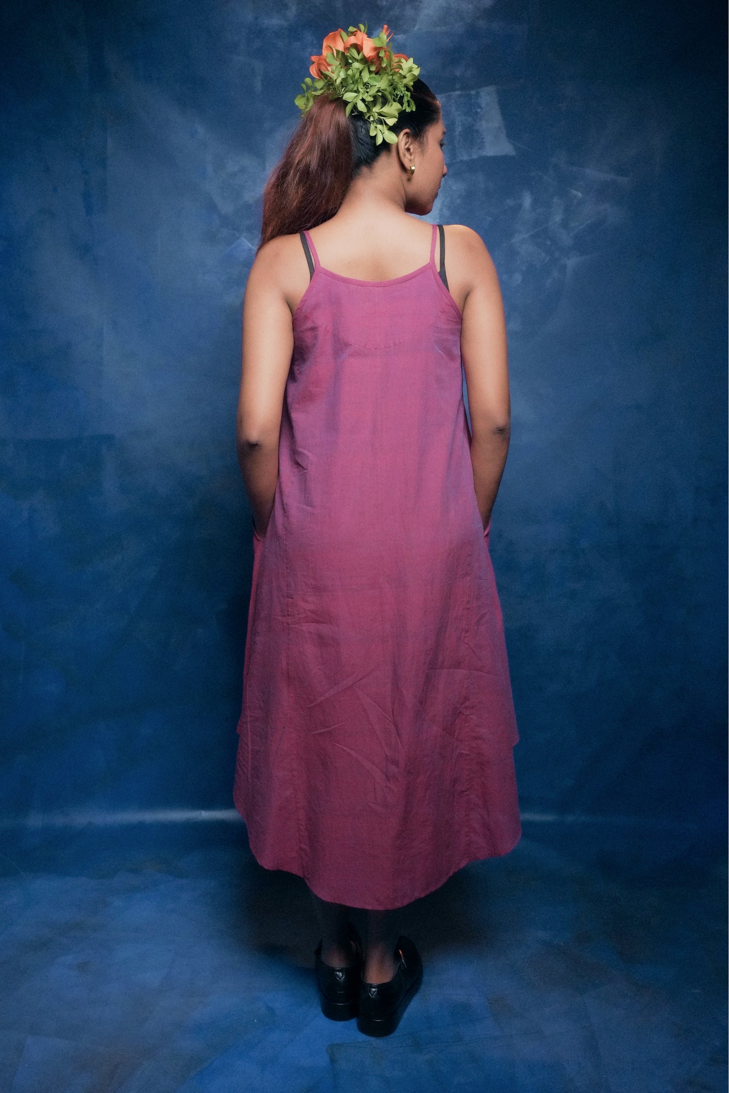 Handwoven Zari Jennis Dress- Pink