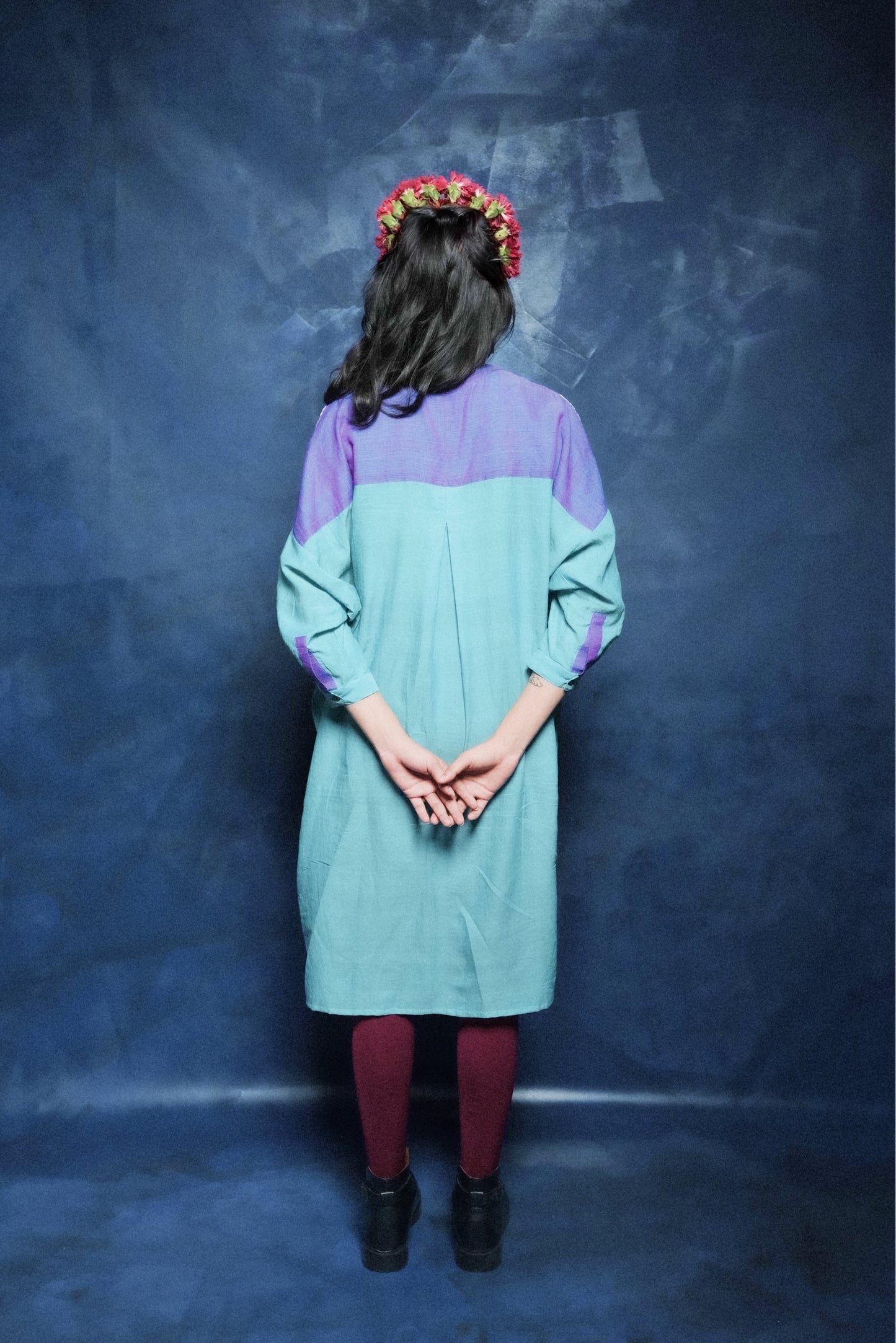 Handwoven Zari Reuben Top- Blue