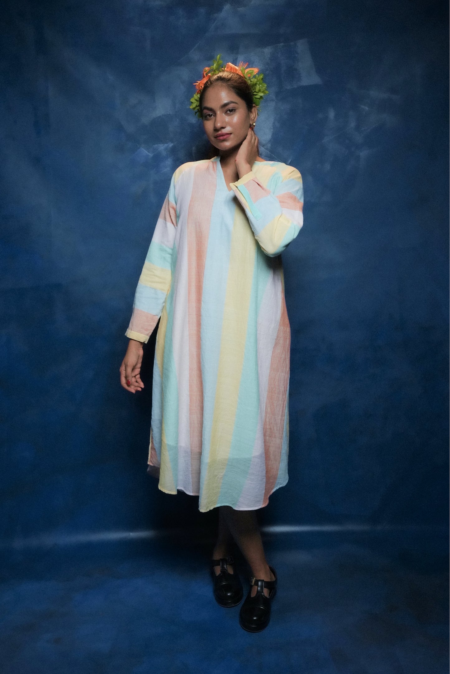 Handwoven Striped Olivia Dress