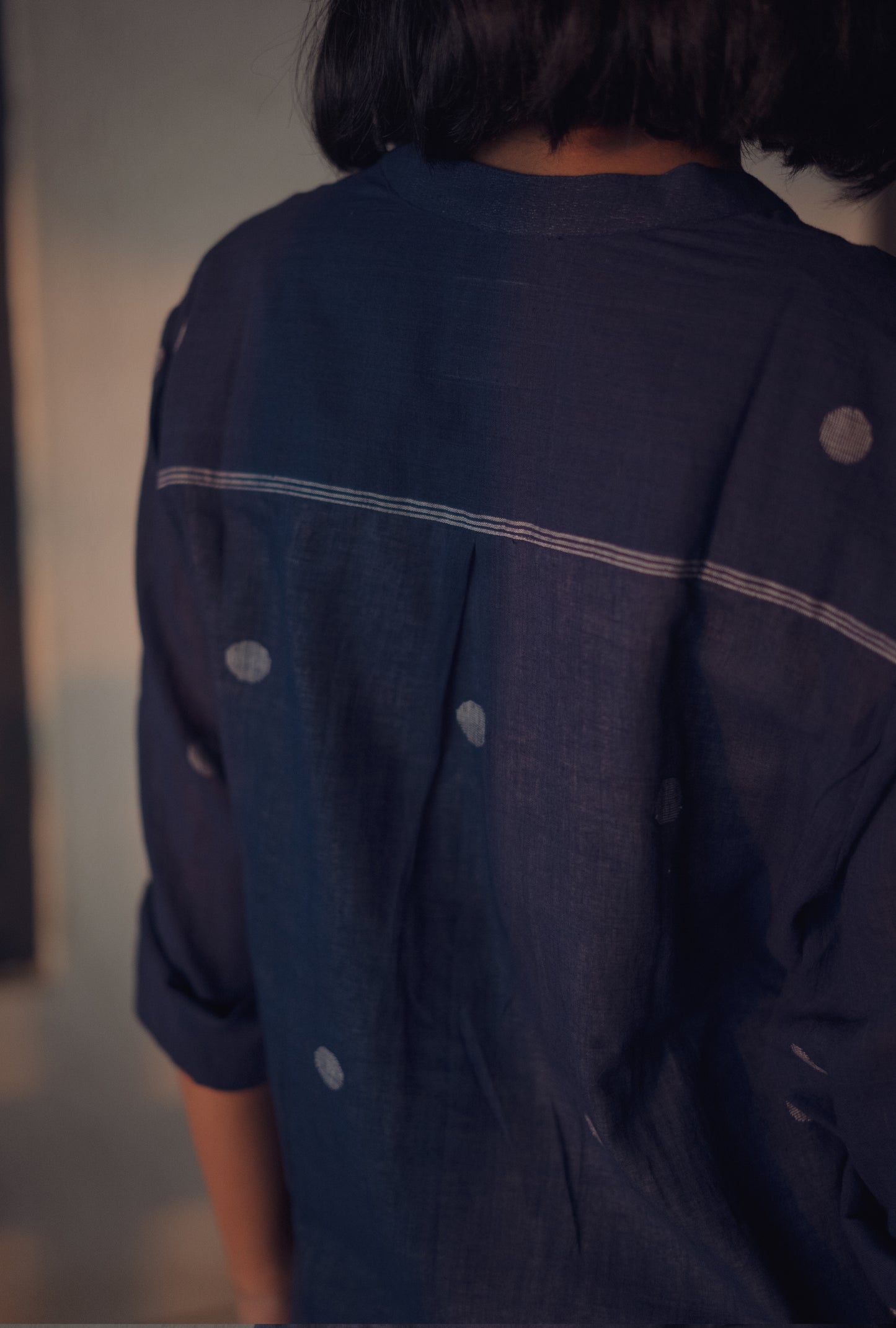 Handwoven Jamdani Indigo Celine Dress