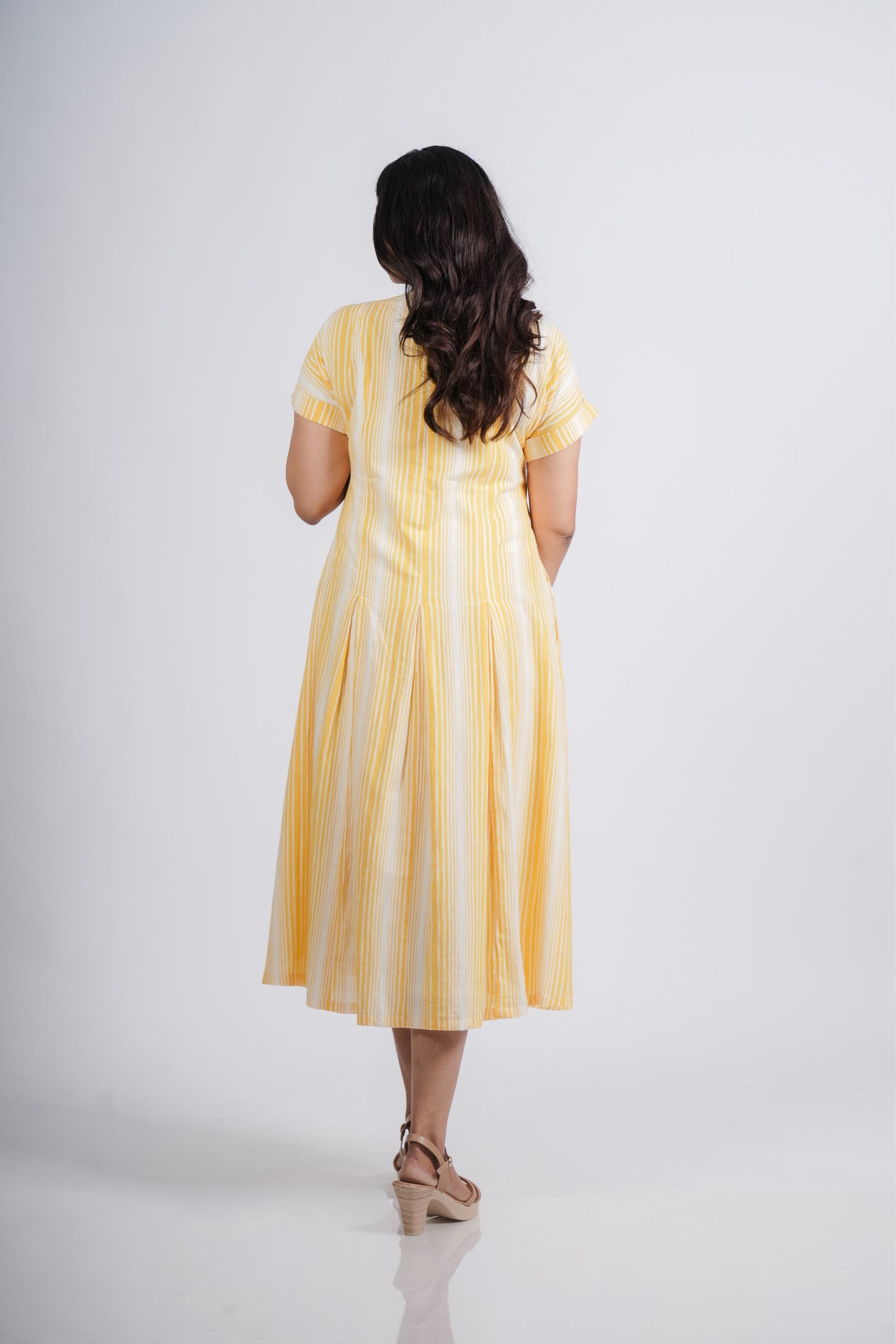 Roma Dress in Handwoven Stripes