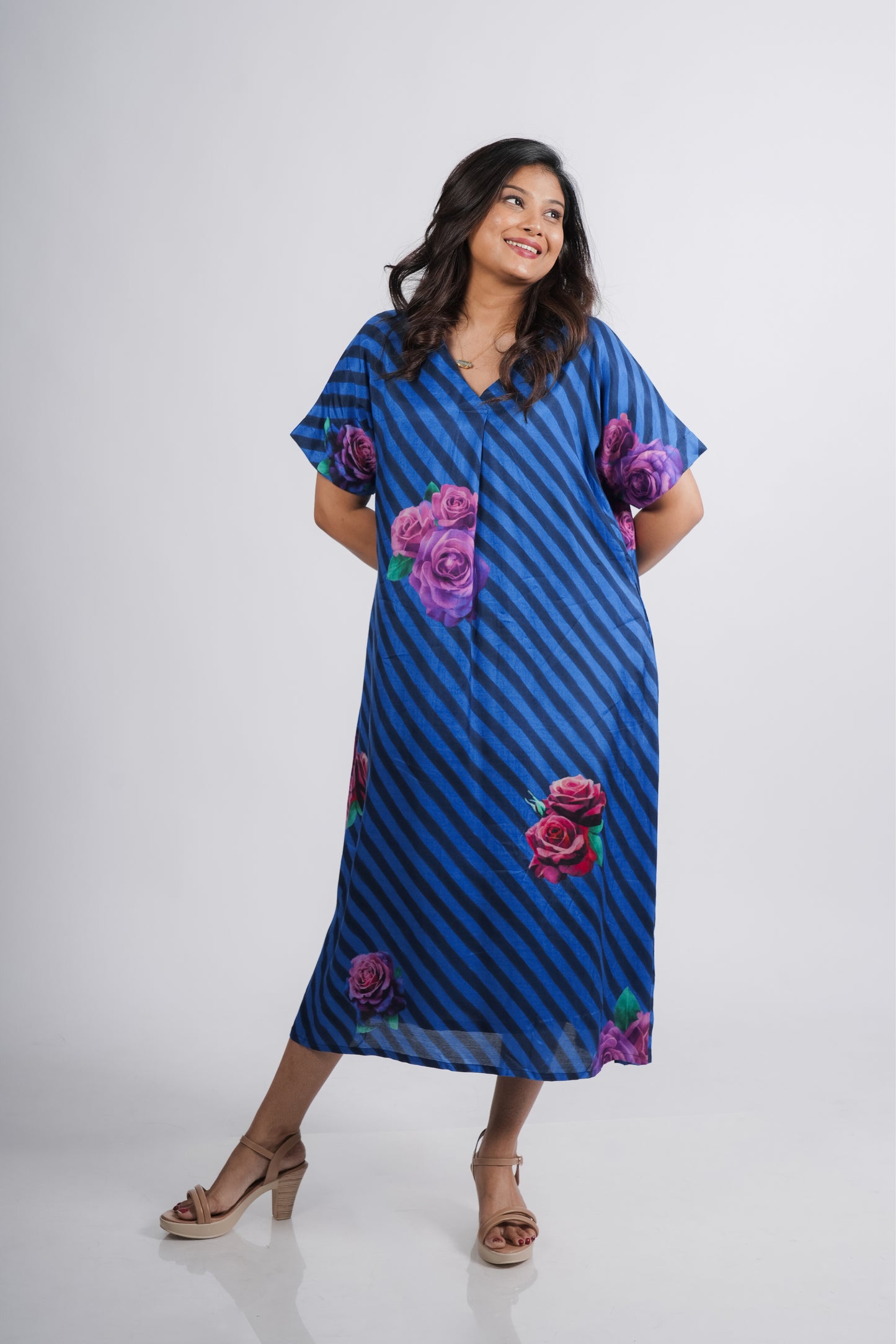 Abigail Dress- Blue stripes
