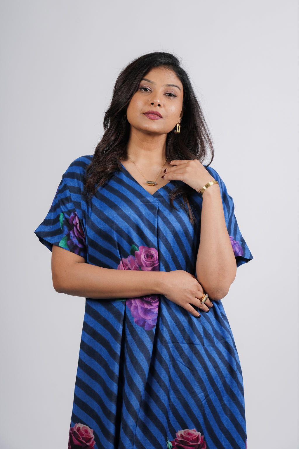 Abigail Dress- Blue stripes