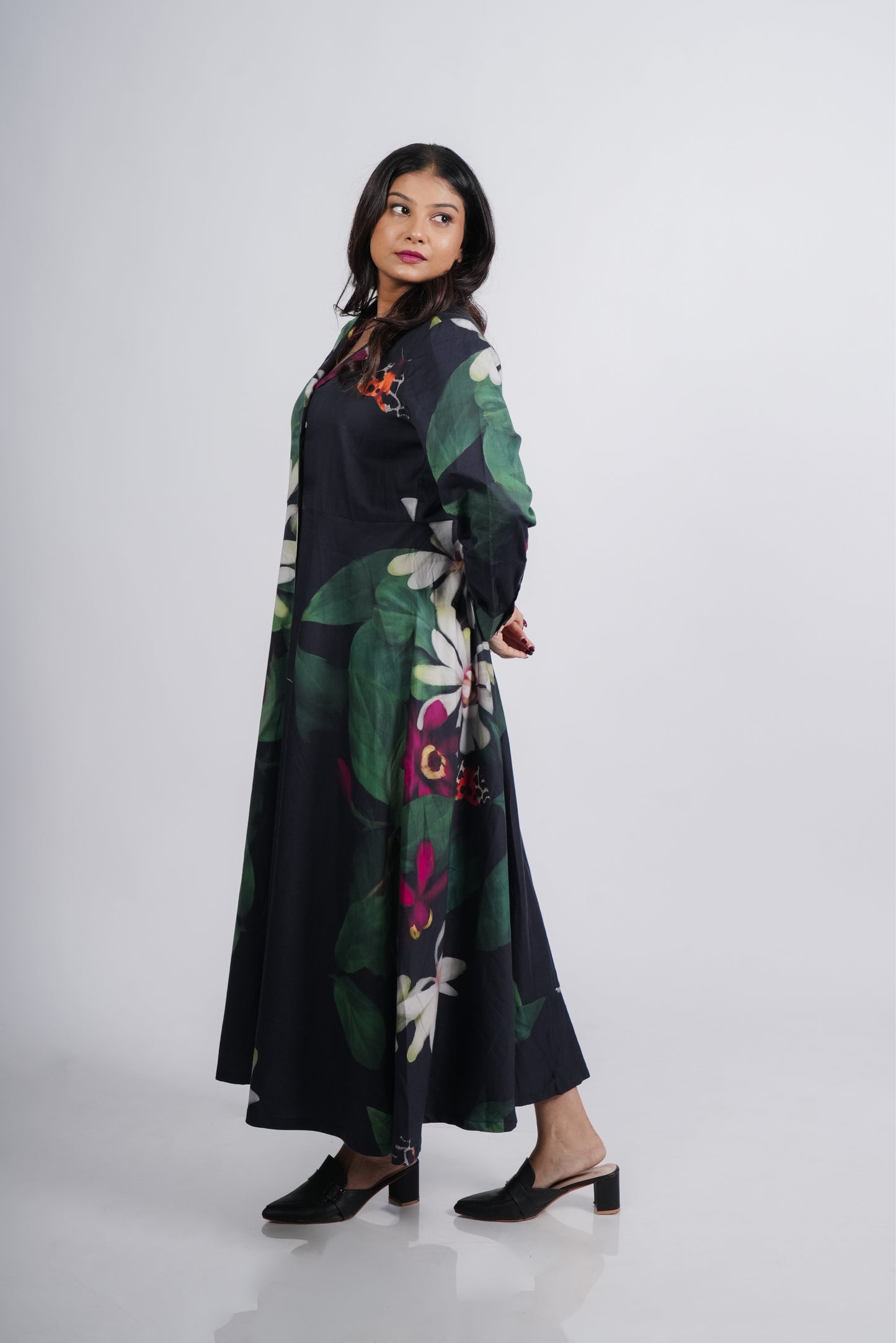 Evelyn Dress- Black Print