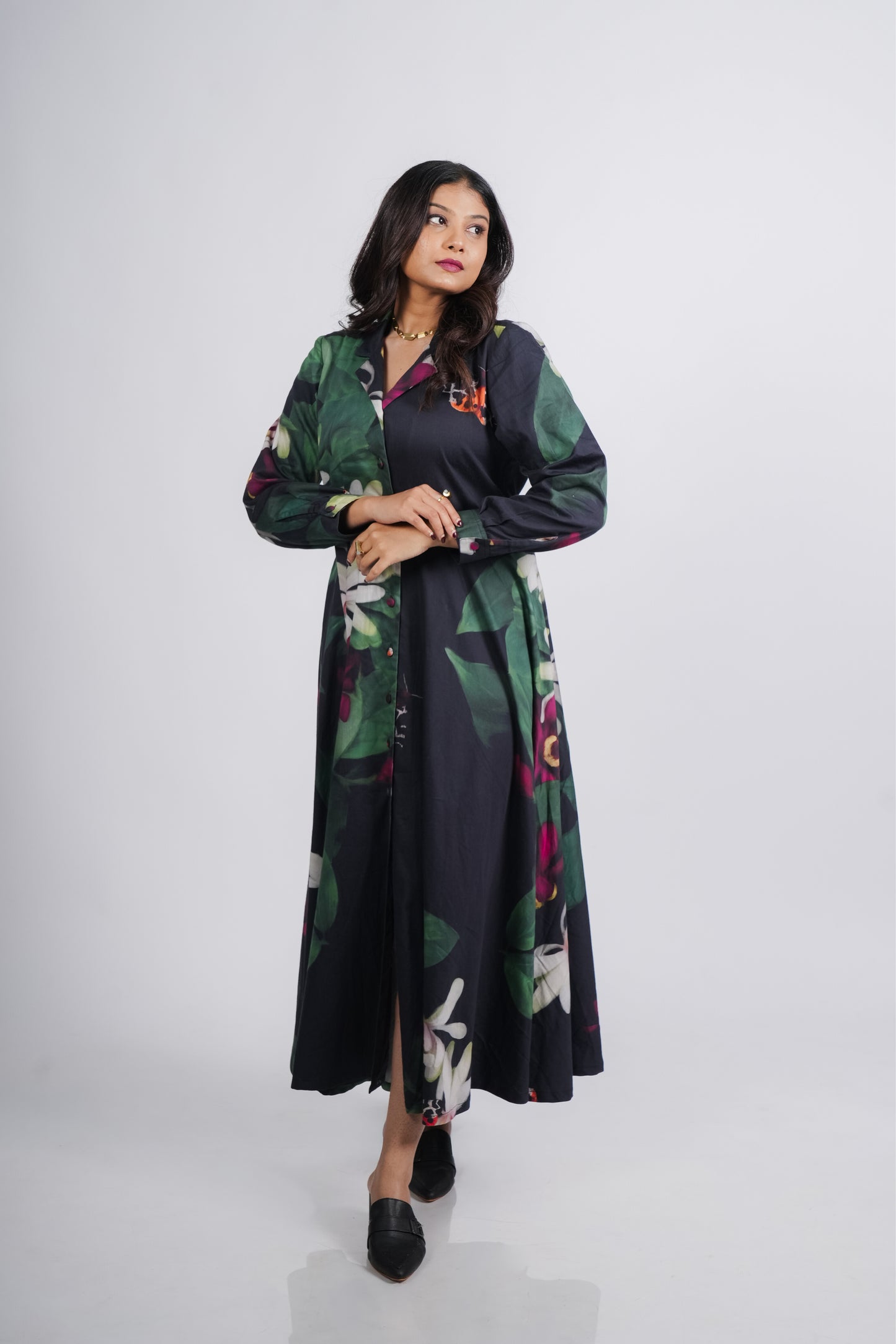 Evelyn Dress- Black Print