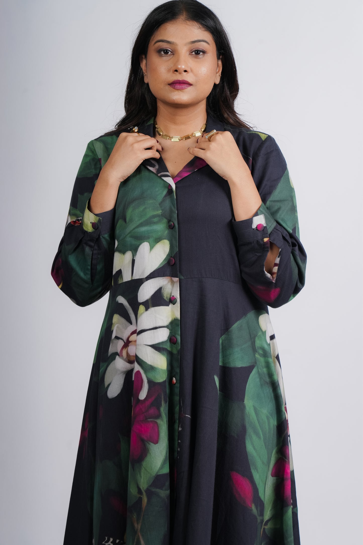 Evelyn Dress- Black Print