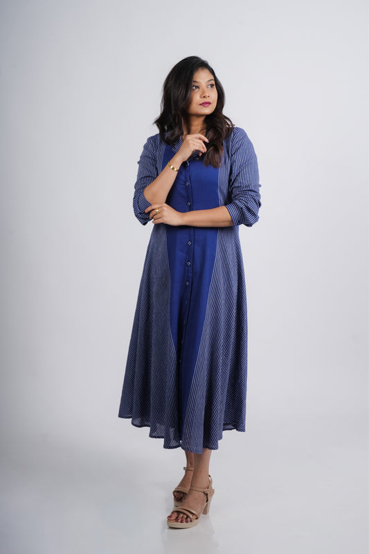 Evelyn Dress in Handwoven Stripes