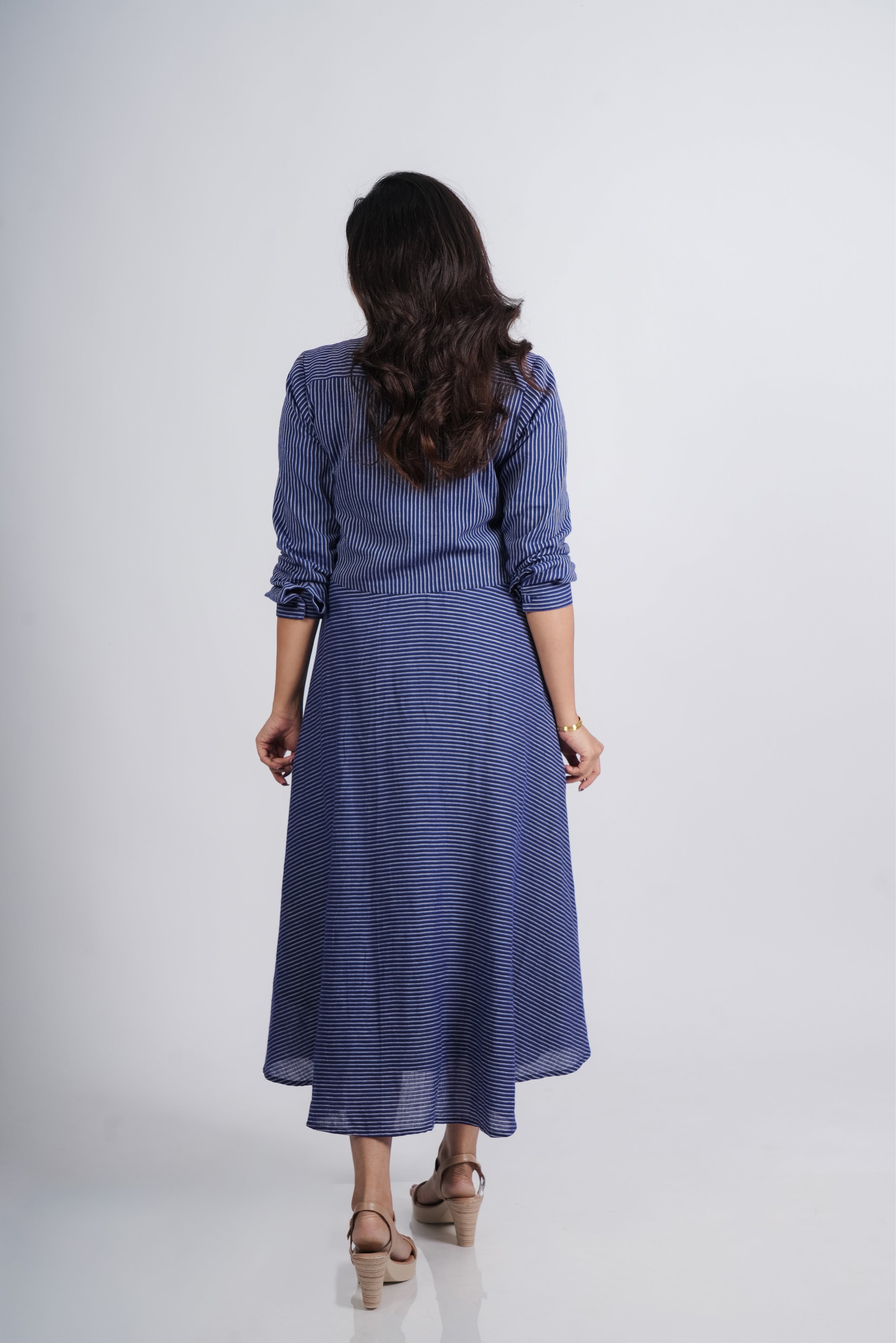 Evelyn Dress in Handwoven Stripes
