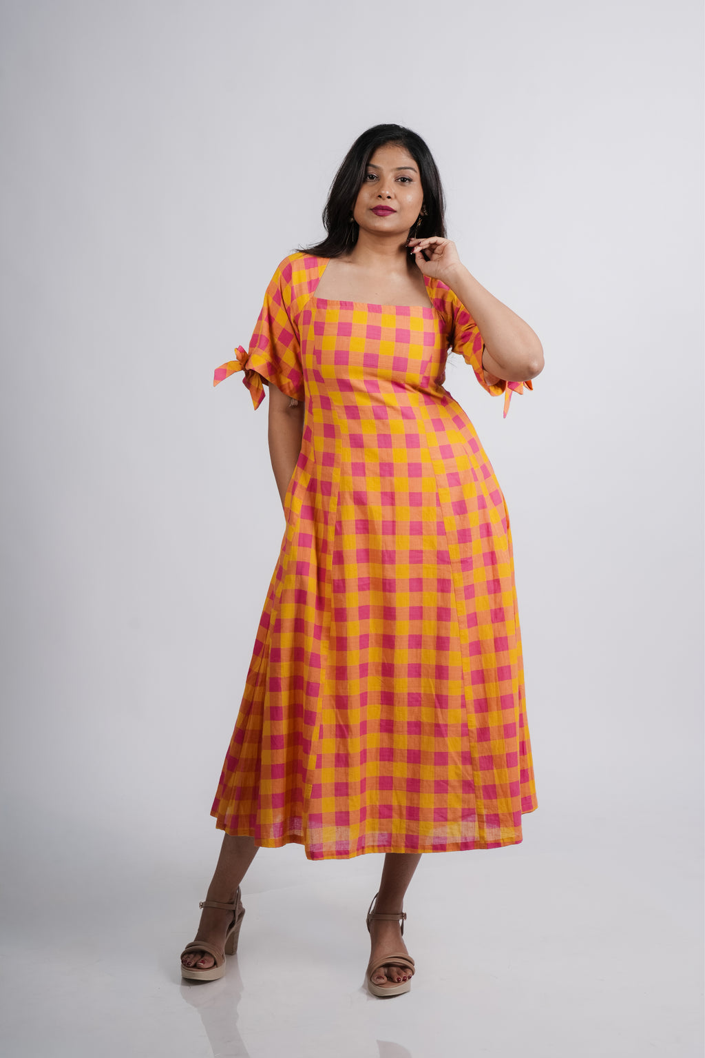 Hailey Dress in Handwoven Checks