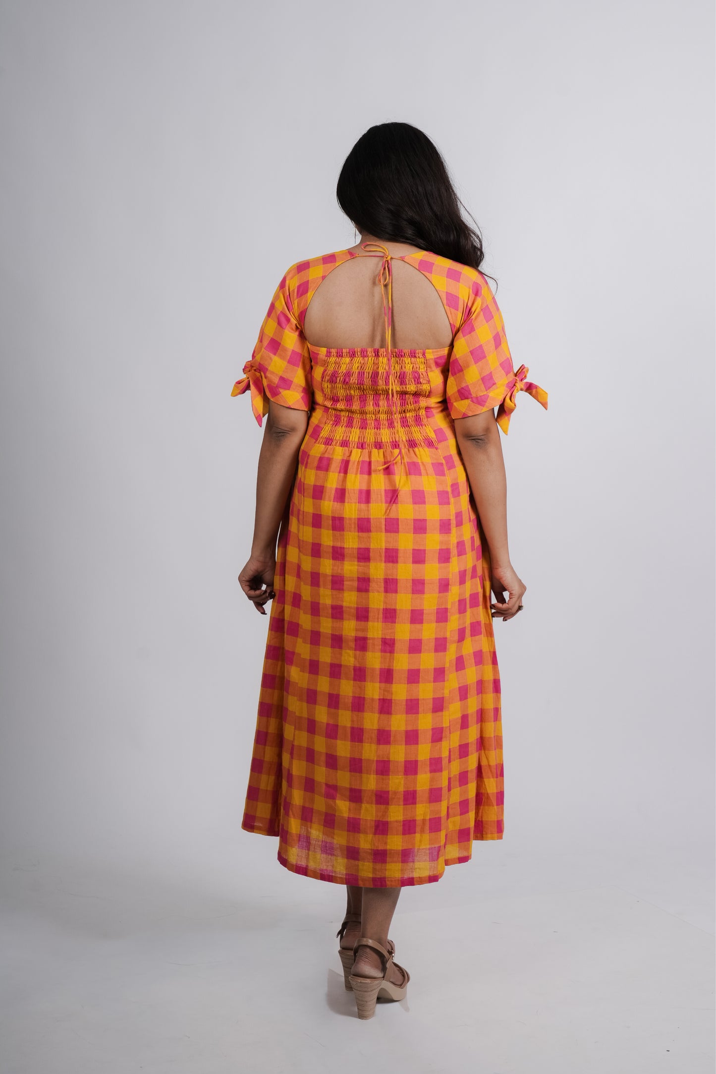 Haliey Dress in Handwoven Checks