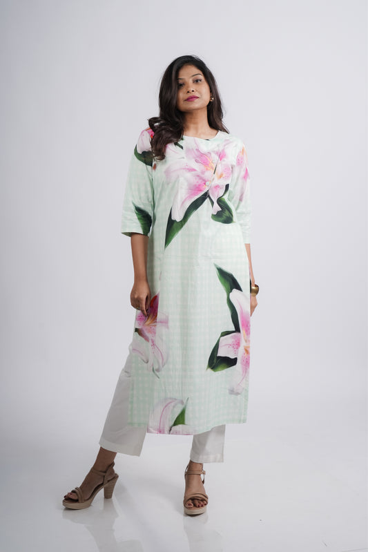 Janet tunic- Mint Print
