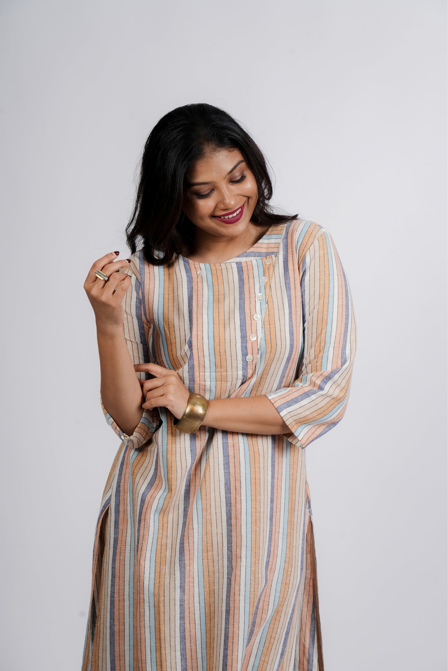 Janet Tunic in Handwoven Stripes