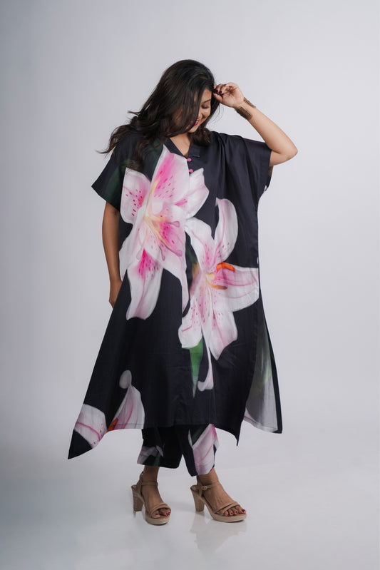 Mona Kaftan- Black Print