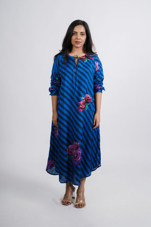 Olivia Dress- Blue Print