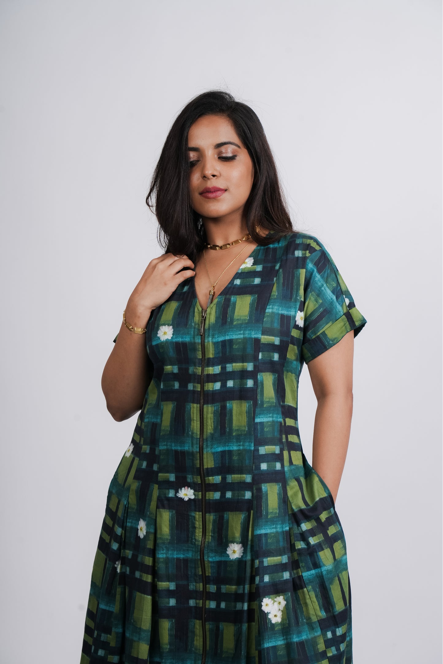 Roma Dress- Plaid Print
