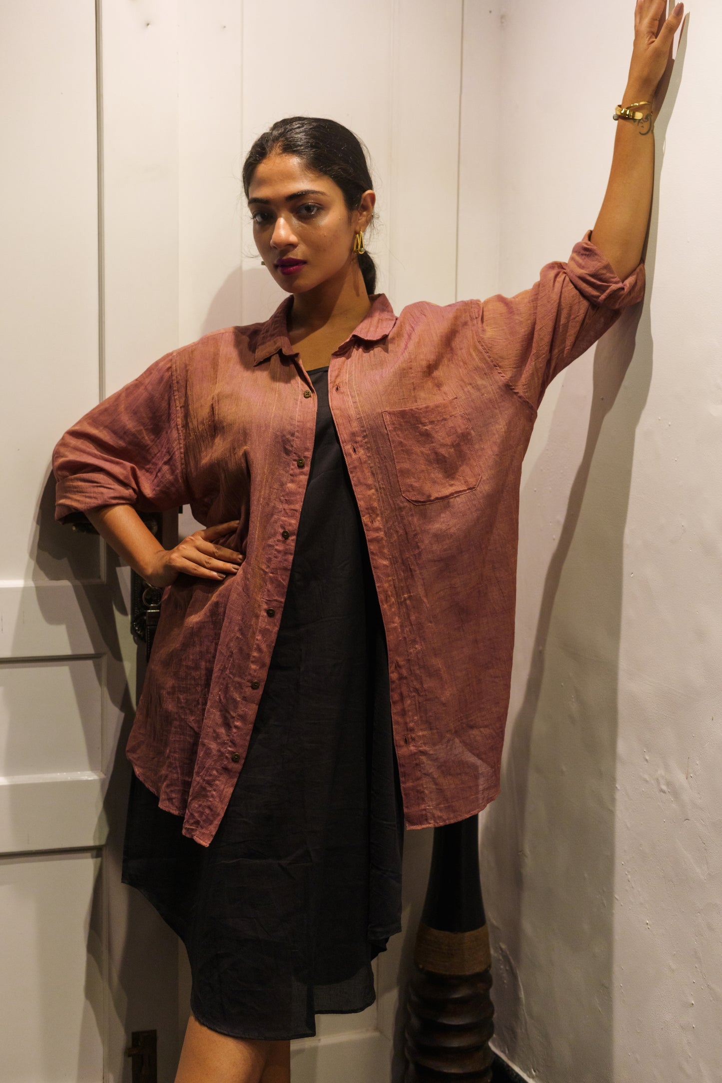 Eva Oversized Shirt- Rose Gold