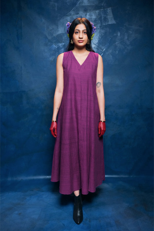 Handwoven Ruby Dress- Purple