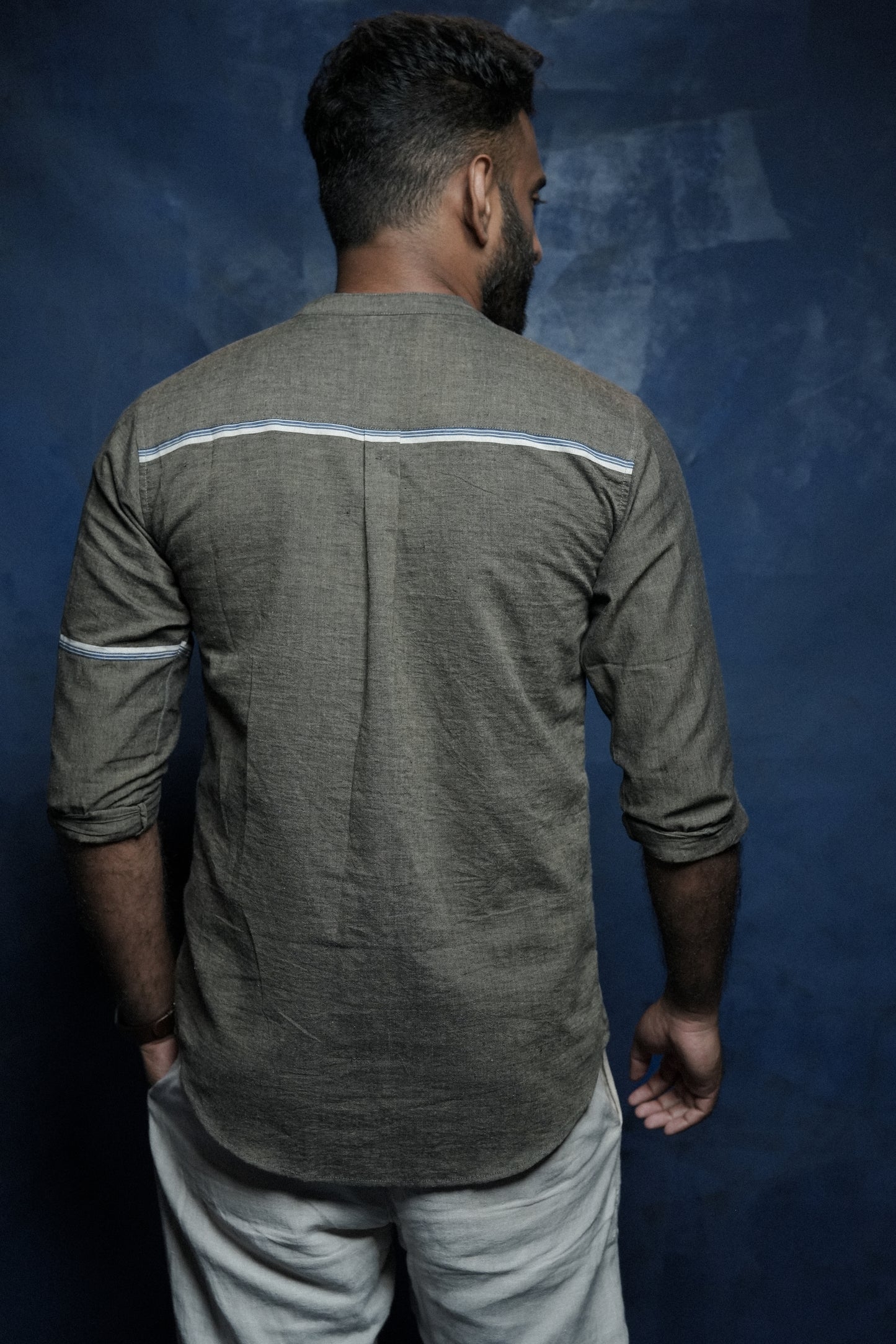 Handwoven Plato Shirt- Grey