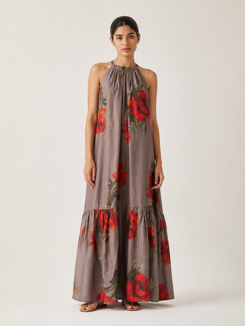Esther Dress- Grey Poppy
