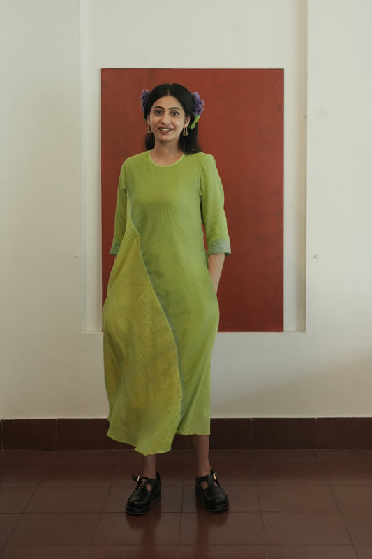 Handwoven Nora Dress- Green