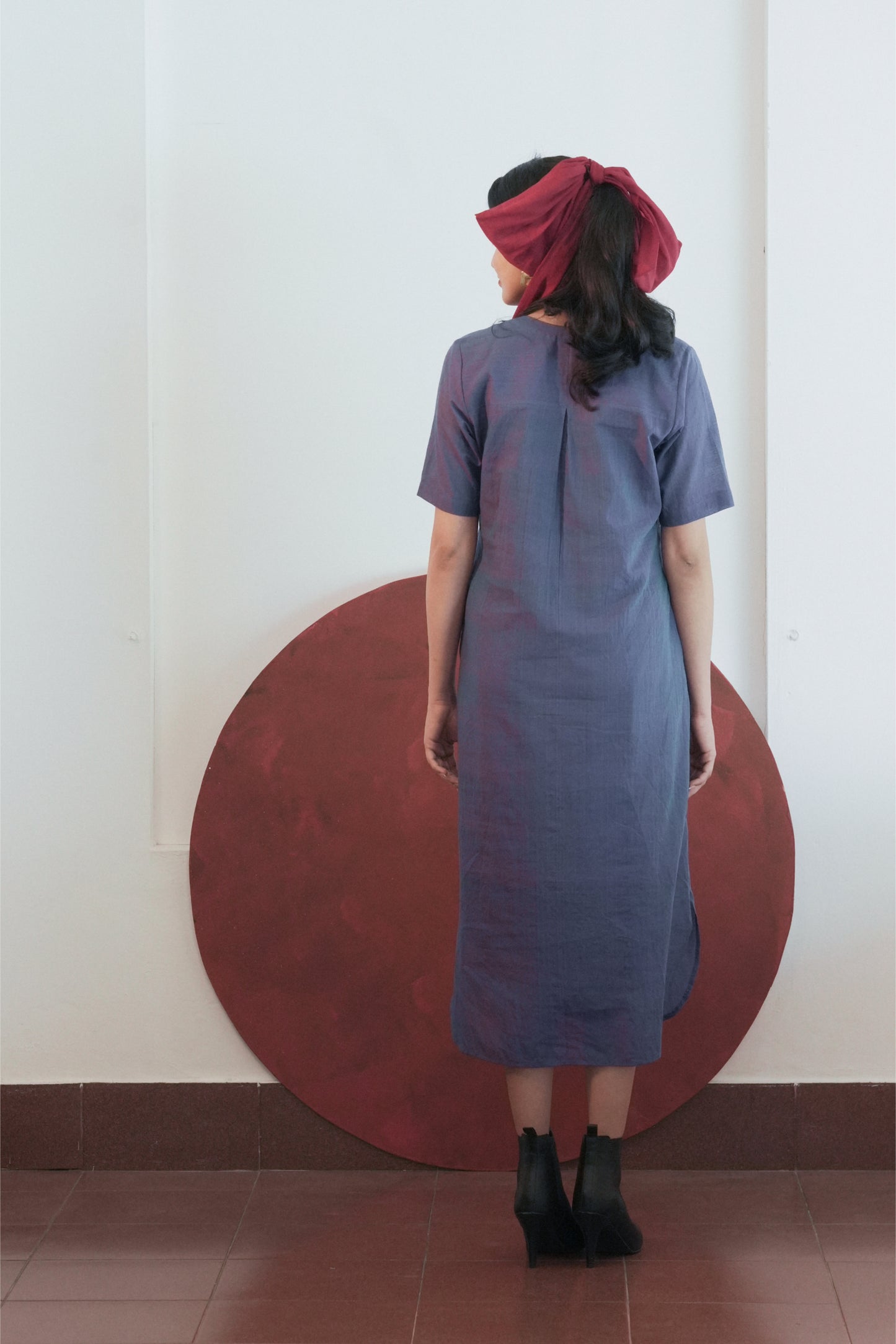 Handwoven Zari Promy Dress- Violet