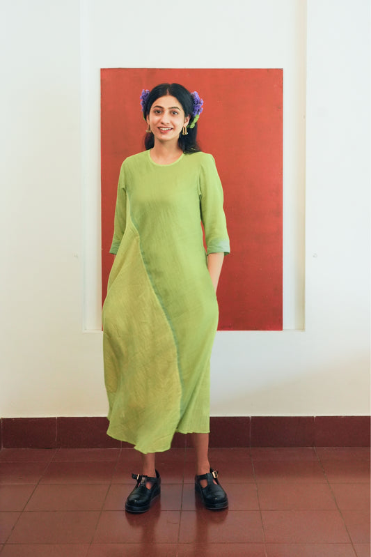 Handwoven Nora Dress- Green