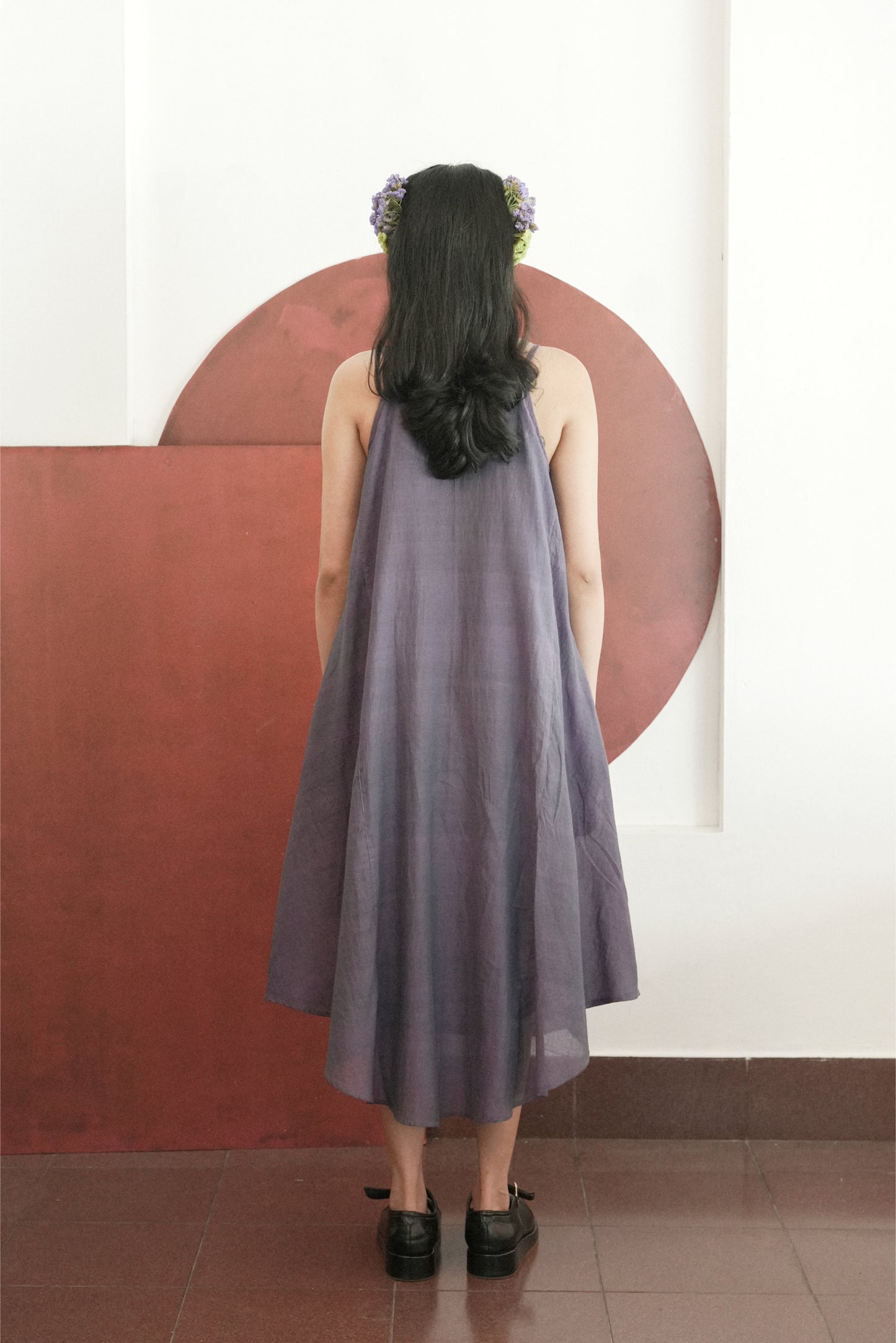 Handwoven Zari Jennis Dress- Violet