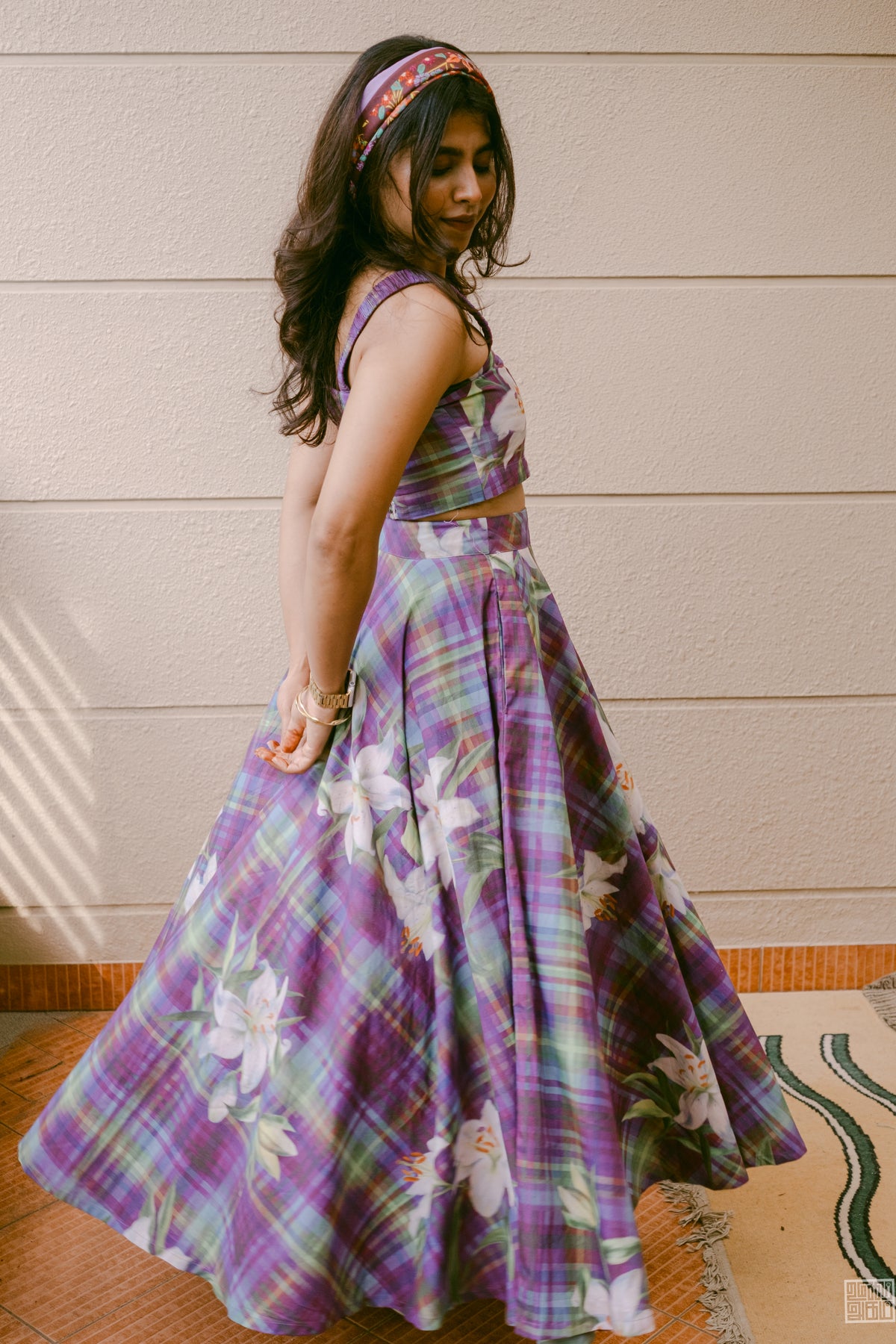 Alice Top and Zen Skirt- Violet Plaid