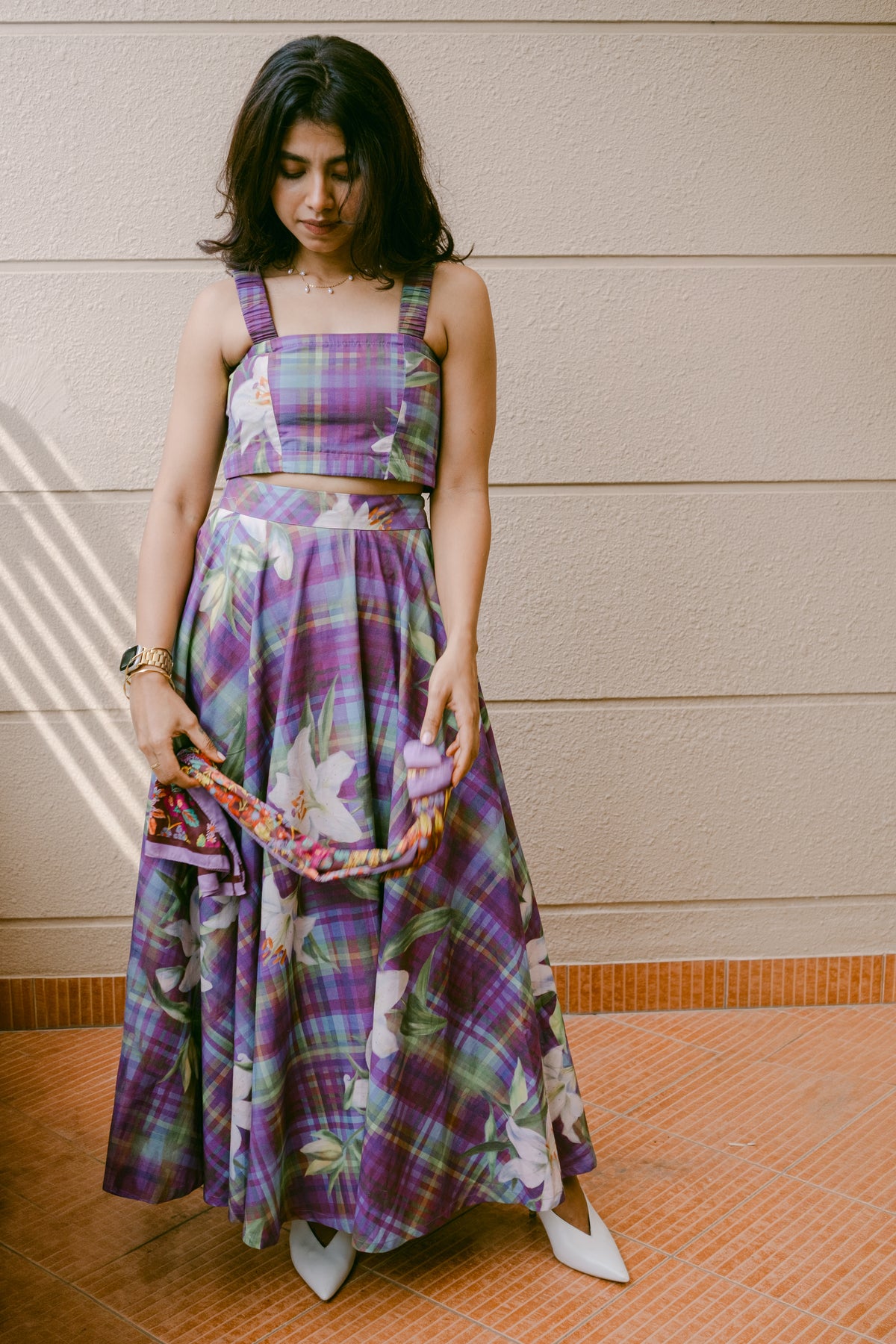 Alice Top and Zen Skirt- Violet Plaid
