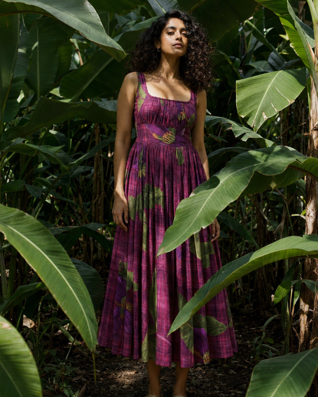 Sansa Dress- Magenta plaid