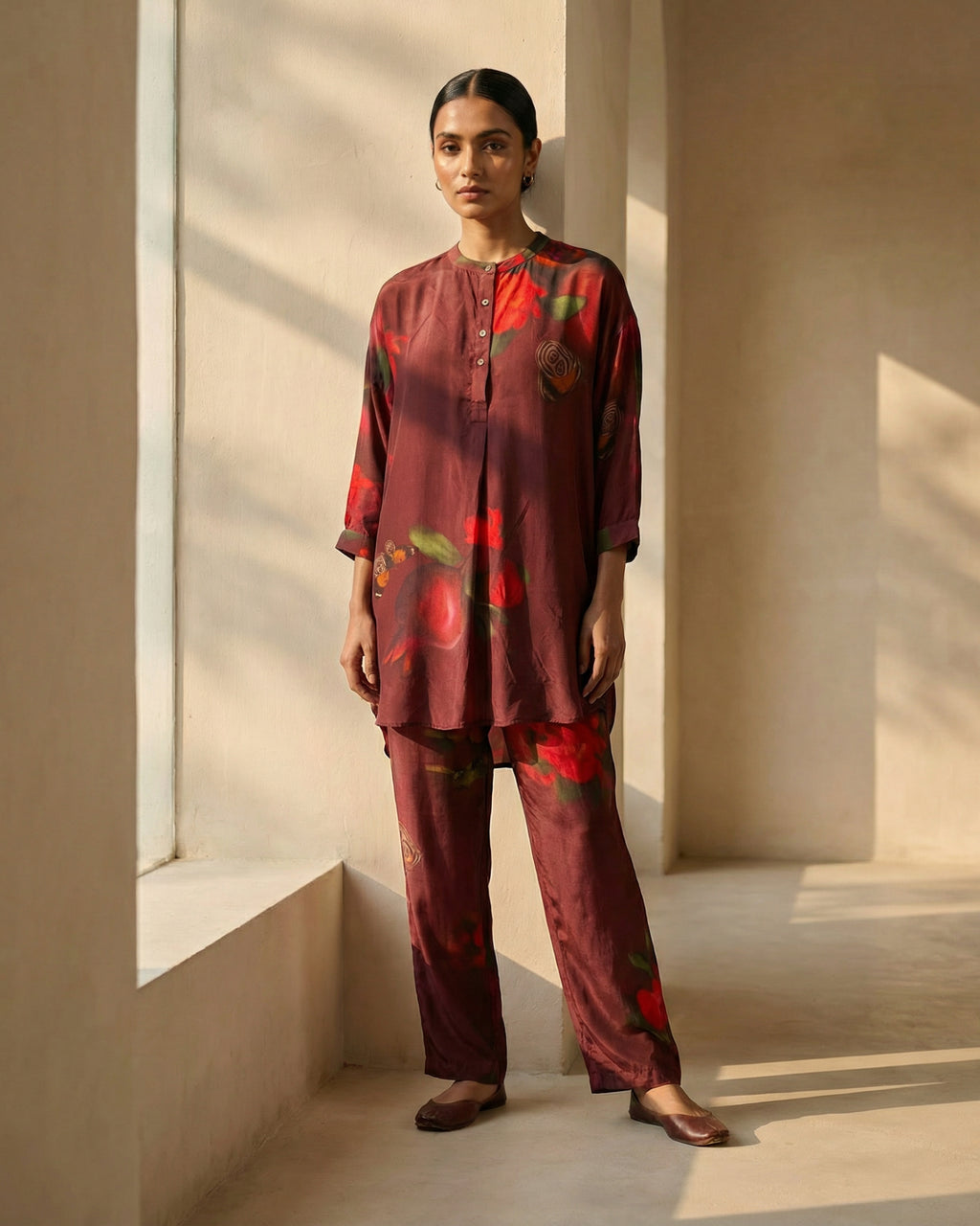 Reuben Co-ord set- Burgundy Print