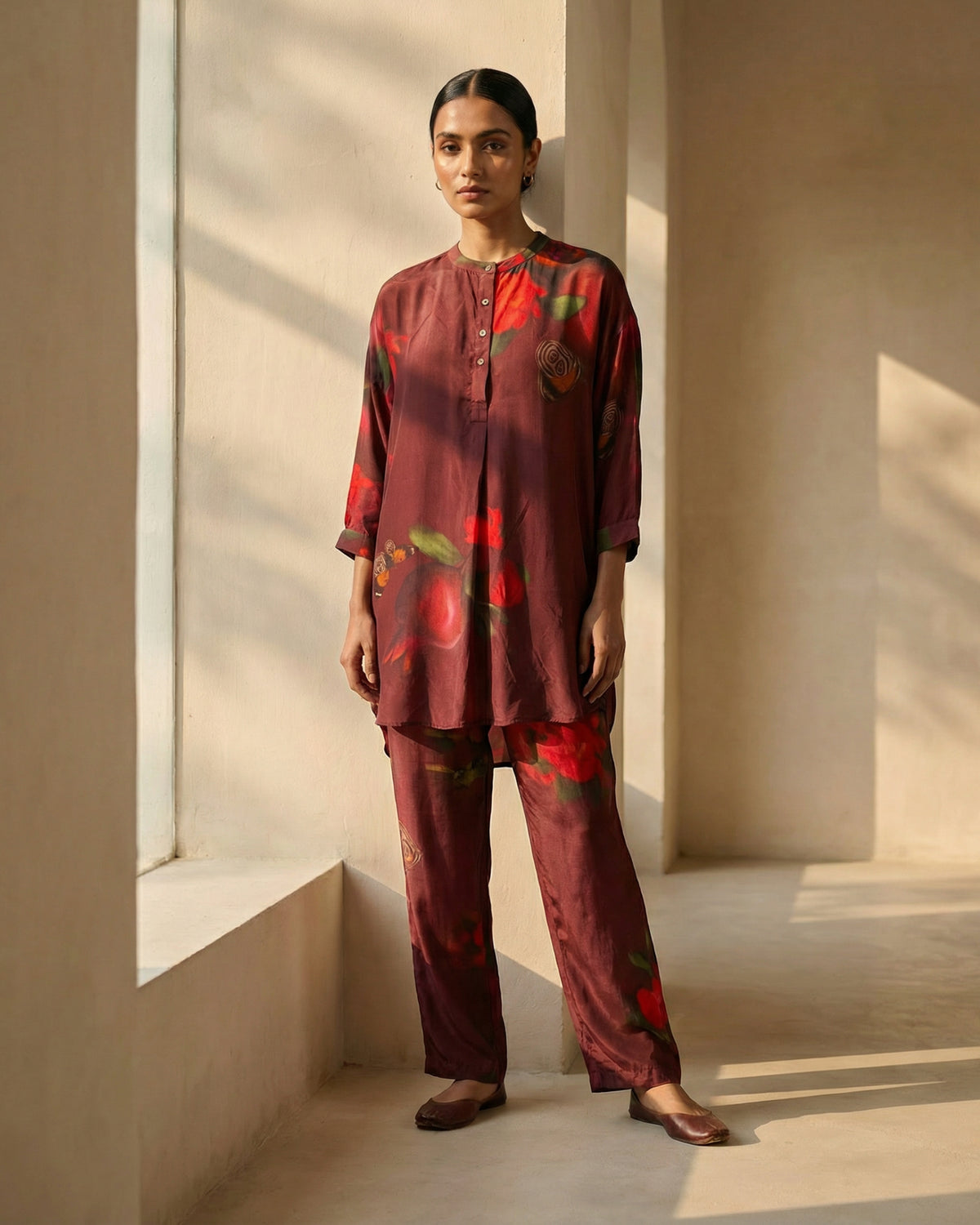Reuben Co-ord set- Burgundy Print