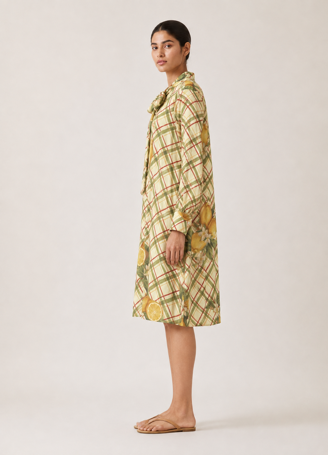 Julia Dress- Lemon plaid