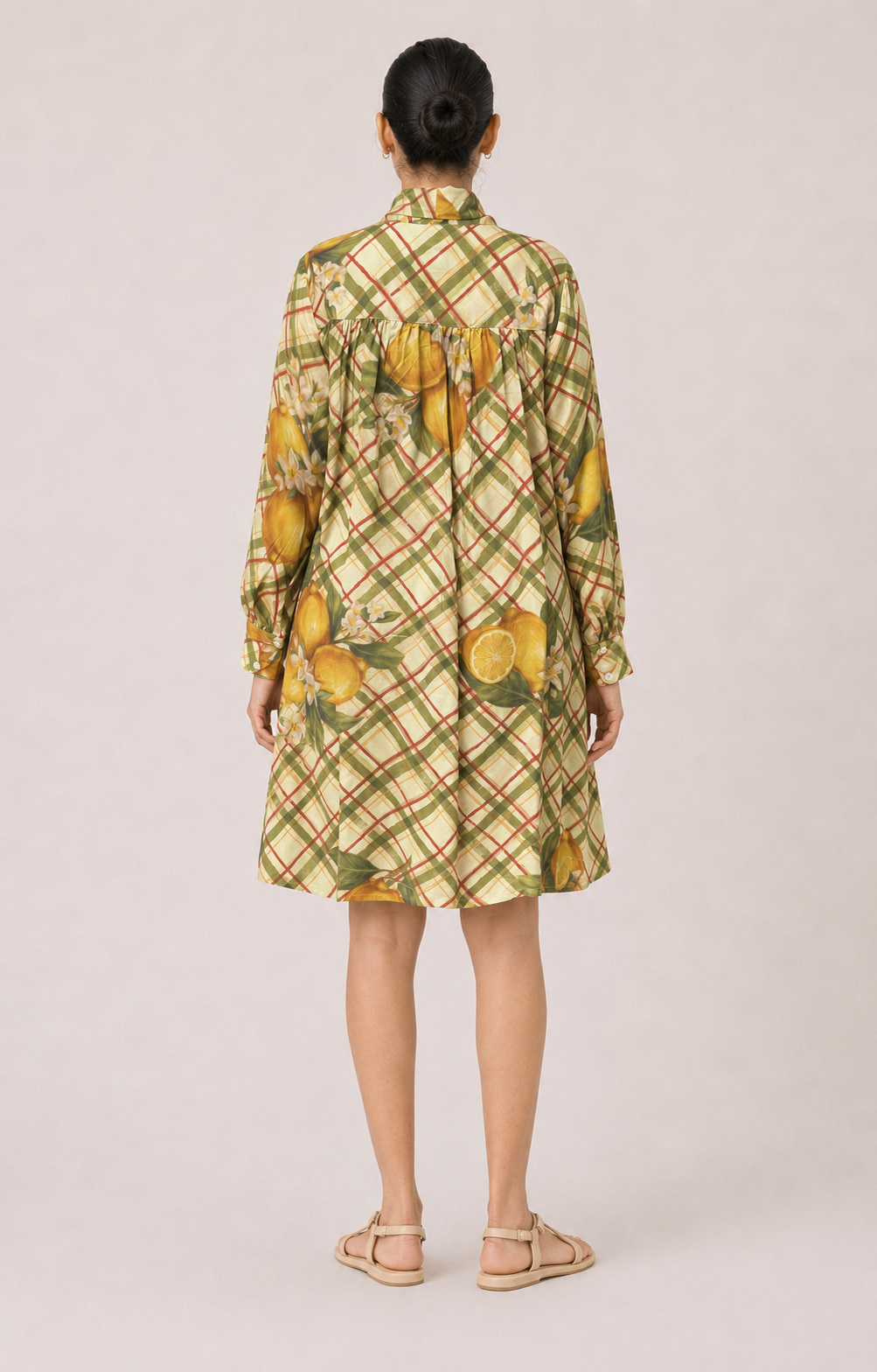 Julia Dress- Lemon plaid