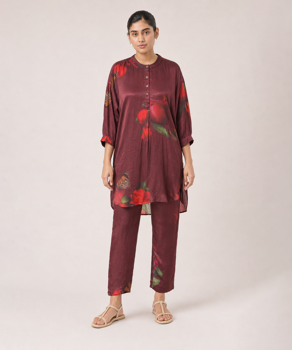 Reuben Co-ord set- Burgundy Print