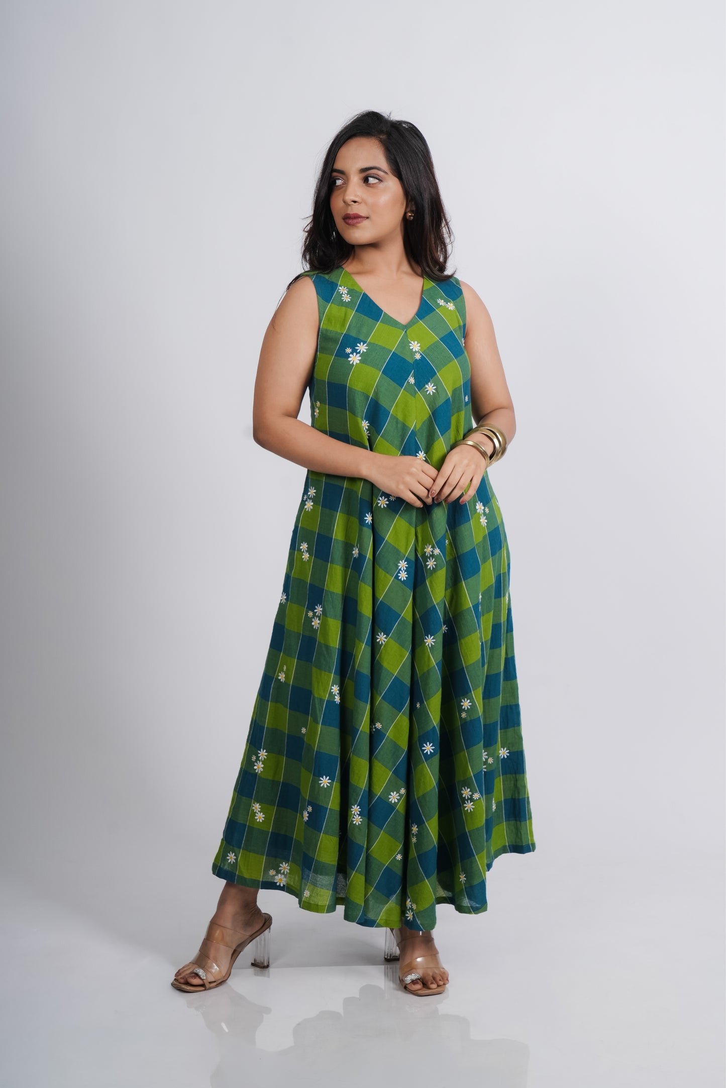 Ruby Dress in Handwoven Checks