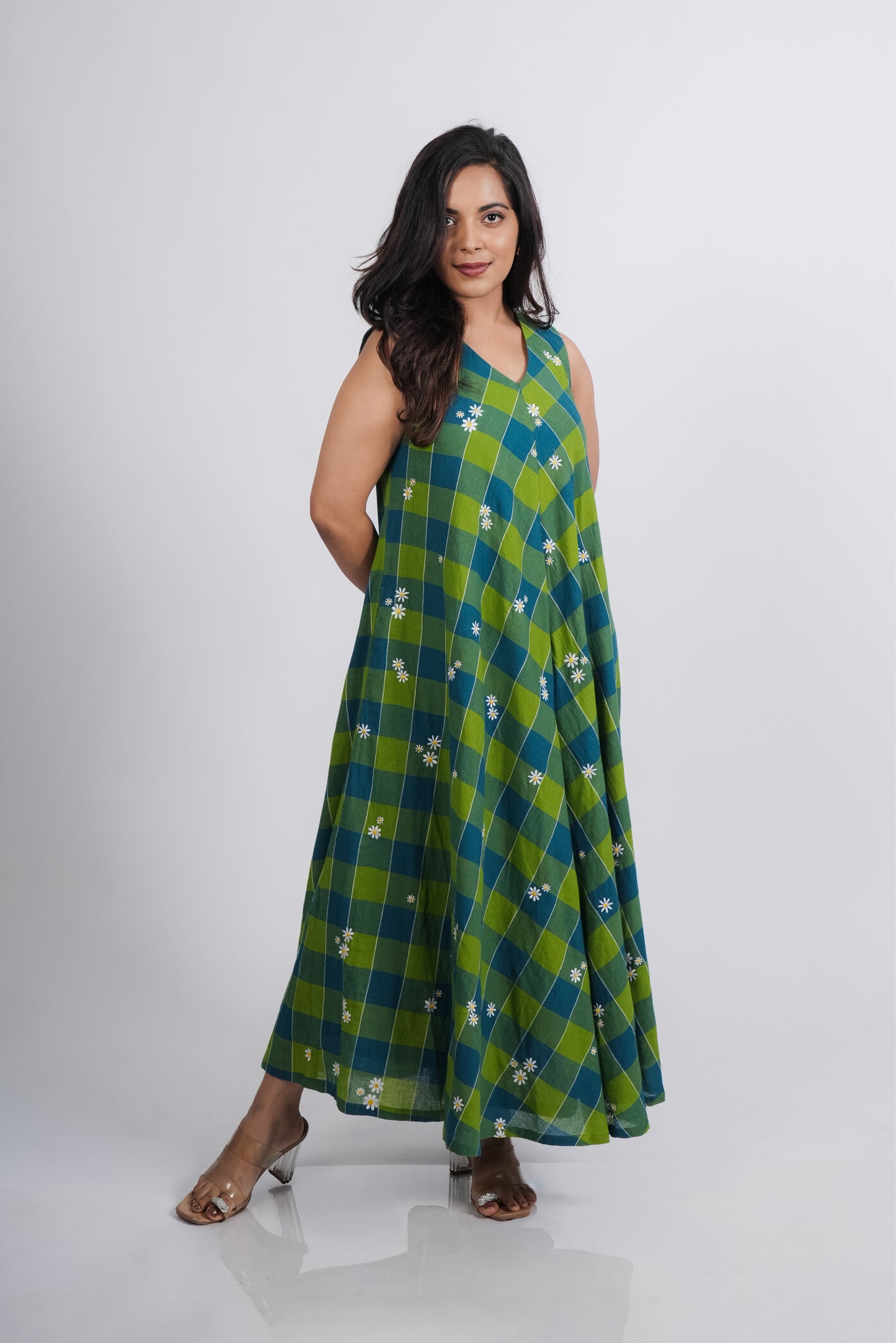 Ruby Dress in Handwoven Checks